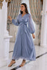 Load image into Gallery viewer, Blue Long Sleeves Mother Dress