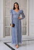 Load image into Gallery viewer, Blue Lace Long Mother Dress with Sleeves