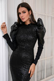 Black Sequins Bodycon Mother Dress
