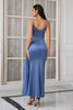 Load image into Gallery viewer, Blue Spaghetti Straps Simple Mother Dress