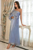 Load image into Gallery viewer, Blue One Shoulder Simple Mother Dress