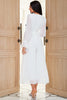 Load image into Gallery viewer, White V Neck Mother Jumpsuit with Long Sleeves