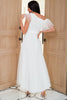 Load image into Gallery viewer, One Shoulder White Party Dress with Net Yarn