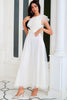 Load image into Gallery viewer, One Shoulder White Party Dress with Net Yarn