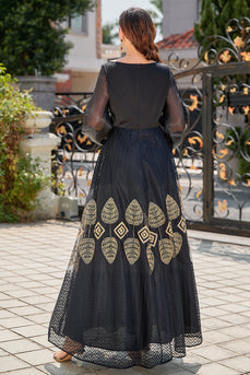 Black Bateau Neck Mother Of The Bride Dress