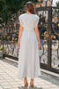 Load image into Gallery viewer, White Chiffon Formal Party Dress with Lace