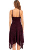 Load image into Gallery viewer, Burgundy Spaghetti Straps High Low Lace Party Dress
