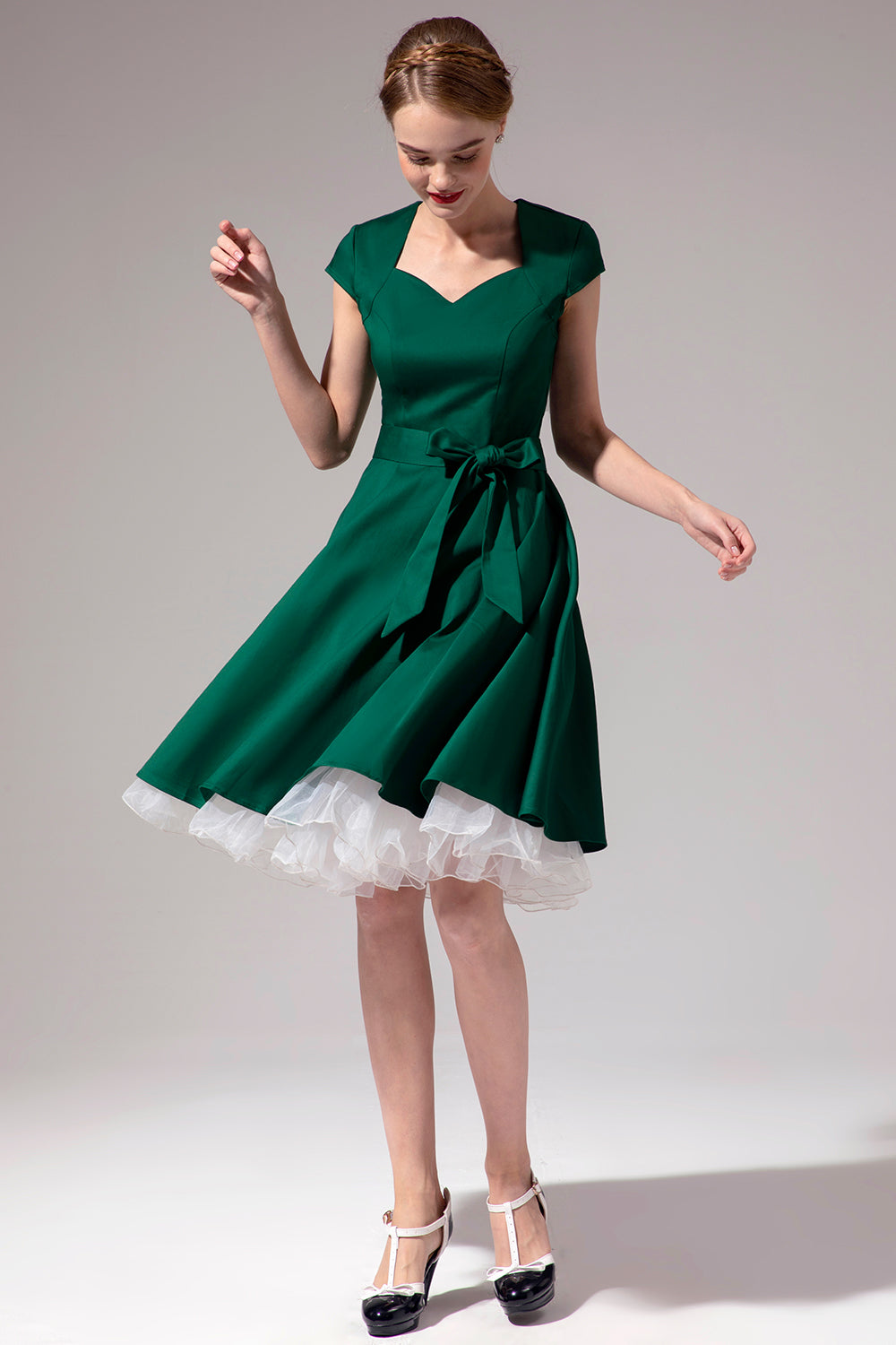 Green Scoop Swing Dress