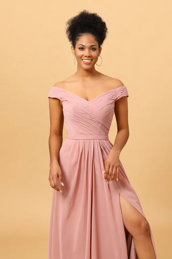 Pink taffeta bridesmaid dress online