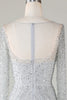 Load image into Gallery viewer, Gorgeous Sparkly Grey Beaded Mermaid Long Prom Dress