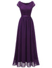 Load image into Gallery viewer, A Line V Neck Burgundy Long Bridesmaid Dress