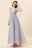 Load image into Gallery viewer, Sparkly Beaded Grey Long Tulle Prom Dress