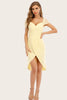 Load image into Gallery viewer, Yellow Bodycon Bridesmaid Dress with Pleats