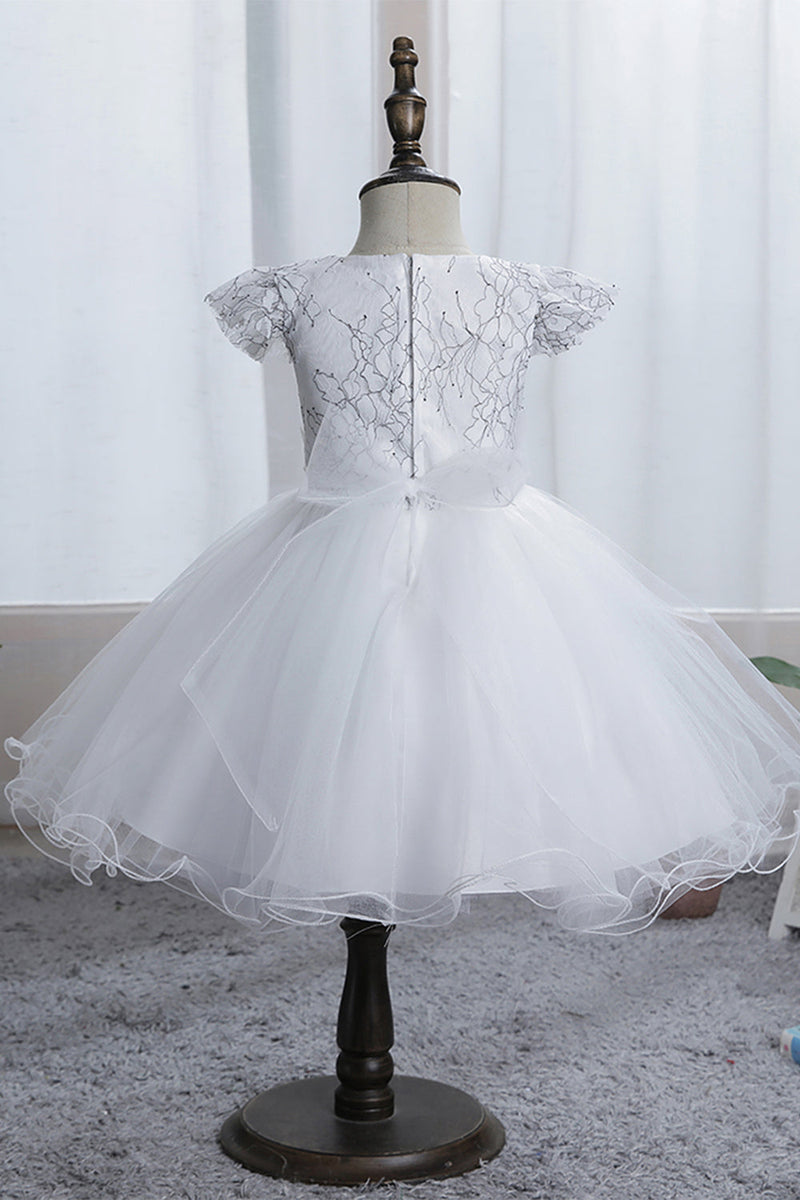 Load image into Gallery viewer, White Flower Girl Dress with Lace