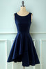 Load image into Gallery viewer, Navy Vintage 1950s Asymmetrical Dress