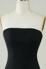 Load image into Gallery viewer, Stylish Sheath Strapless Black Short Homecoming Dress with Tassel