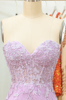 Load image into Gallery viewer, Tight Sweetheart Purple Short Homecoming Dress with Appliques