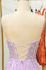 Load image into Gallery viewer, Tight Sweetheart Purple Short Homecoming Dress with Appliques