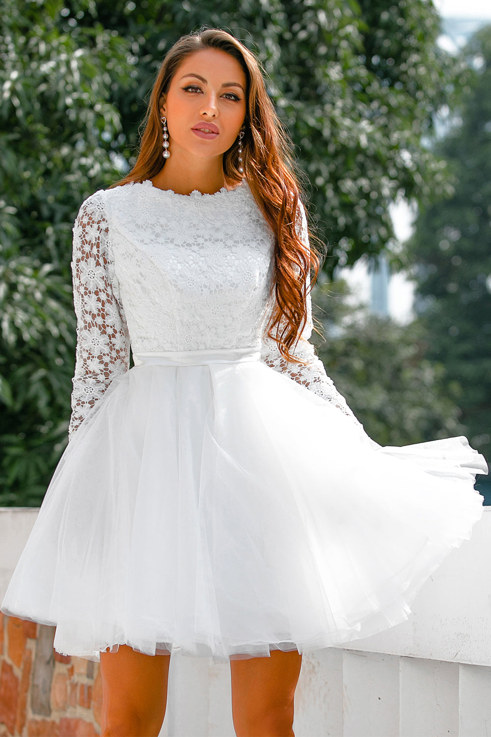 Long Cute White Dresses Church Dresses Lace Dress White Confirmation Dress With Sleeves Zapakasa Women White Long Cute White Dresses Church Dresses Lace Dress White Confirmation Dress With Sleeves Zapakasa Women White