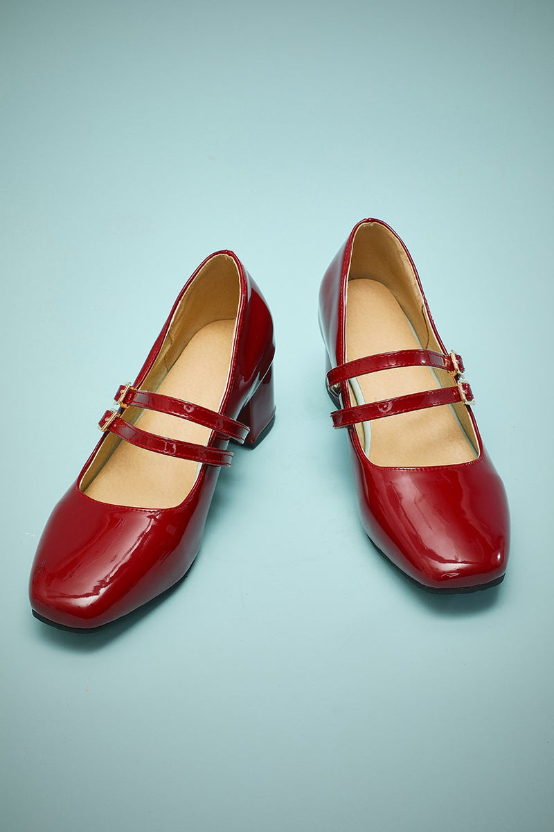 Load image into Gallery viewer, Red Straps Retro Heels