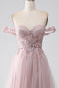 Load image into Gallery viewer, Off the Shoulder A Line Beaded Prom Dress with Slit