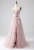 Load image into Gallery viewer, Sparkly A Line Strapless Tulle Prom Dress with Bow