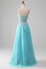 Load image into Gallery viewer, Sky Blue Sweetheart Corset Prom Dress with Sequins