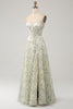Load image into Gallery viewer, A-Line Light Green Corset Prom Dress with Embroidery