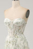 Load image into Gallery viewer, A-Line Light Green Corset Prom Dress with Embroidery