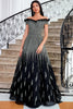 Load image into Gallery viewer, Sparkly Black Sequin Beaded Evening Dress