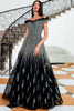 Load image into Gallery viewer, Sparkly Black Sequin Beaded Evening Dress