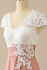 Load image into Gallery viewer, V Neck Appliques Mother of Bride Dress Short Sleeves