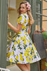 Load image into Gallery viewer, Vintage Lemon Print 1950s Swing Dress