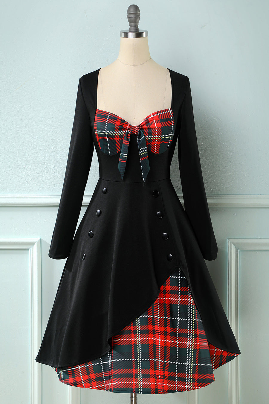 strapless open back dress AW25 Miranda Baby Girls Red Tartan Dress main image 0