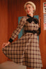 Load image into Gallery viewer, Coffee Gingham Vintage 1950s Dress with Sleeves