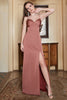 Load image into Gallery viewer, Spaghetti Straps Rust Simple Prom Dress