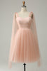 Load image into Gallery viewer, A Line Blush Sweetheart Midi Prom Dress