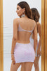 Load image into Gallery viewer, Sparkly Lilac Open Back Sequins Tight Graduation Dress