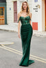Load image into Gallery viewer, Dark Green Mermaid Prom Dress with Ruffles