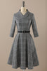 Load image into Gallery viewer, Retro Style Dark Grey Vintage Dress with Long Sleeves