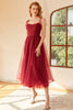 Load image into Gallery viewer, Red Polka Dots Spaghetti Straps Prom Dress