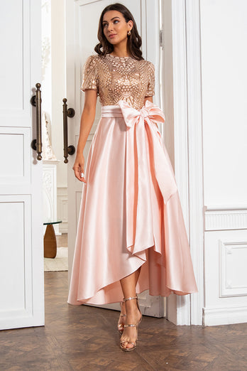 Blush Mother of the Bride Dress with Sequins