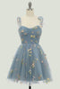 Load image into Gallery viewer, Sweetheart Champagne Graduation Dress with Embroidery