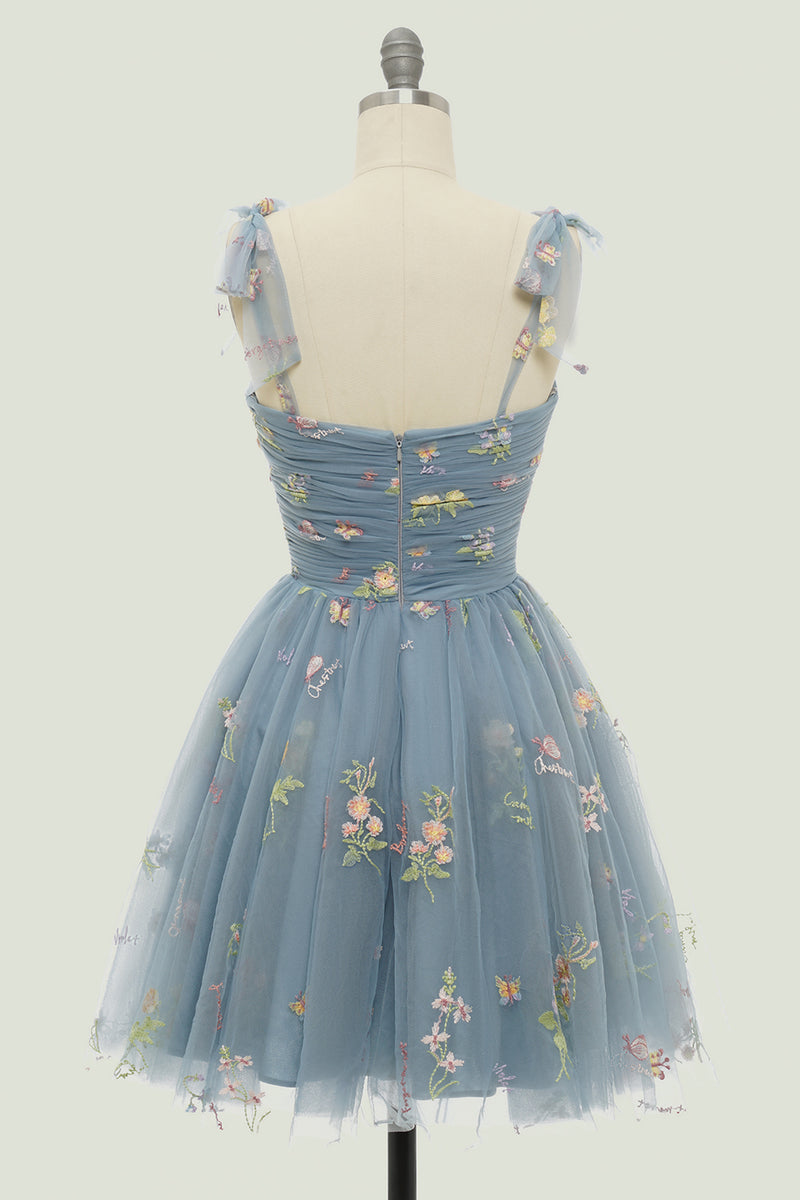 Load image into Gallery viewer, Sweetheart Champagne Graduation Dress with Embroidery