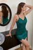 Load image into Gallery viewer, Lace-Up Back Sequin Green Fitted Graduation Dress