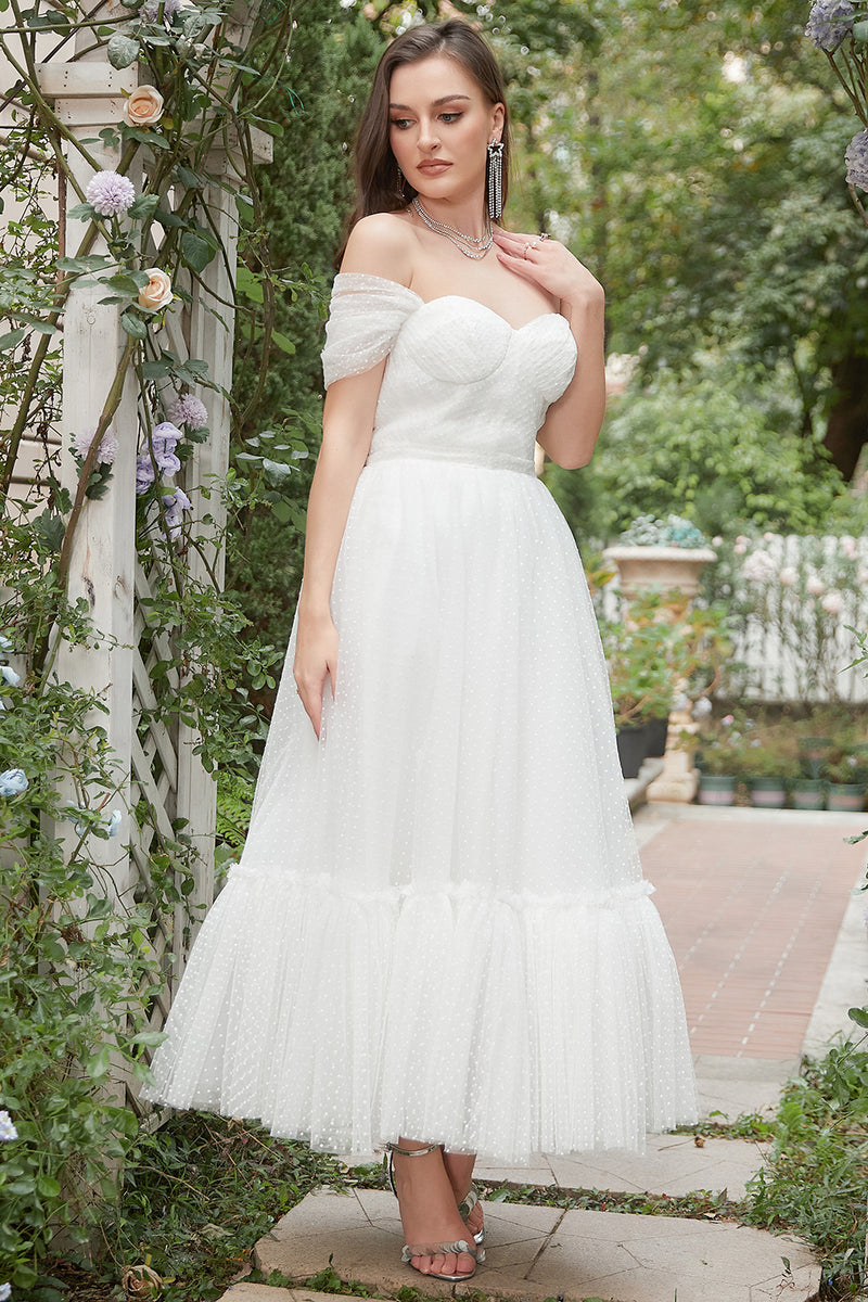 Load image into Gallery viewer, Ivory Off The Shoulder Prom Dress