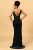 Load image into Gallery viewer, Mermaid V Neck Green Velvet Long Prom Dress