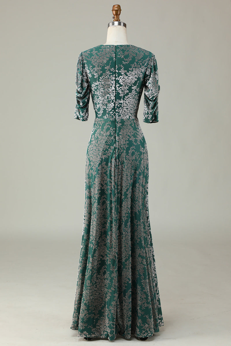 Load image into Gallery viewer, Mermaid Velvet Bridesmaid Dress with Sleeves
