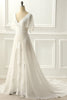 Load image into Gallery viewer, Ivory V Neck A Line Long Wedding Dress With Appliques