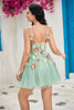 Load image into Gallery viewer, Stylish A Line Spaghetti Straps Champagne Short Homecoming Dress with Appliques